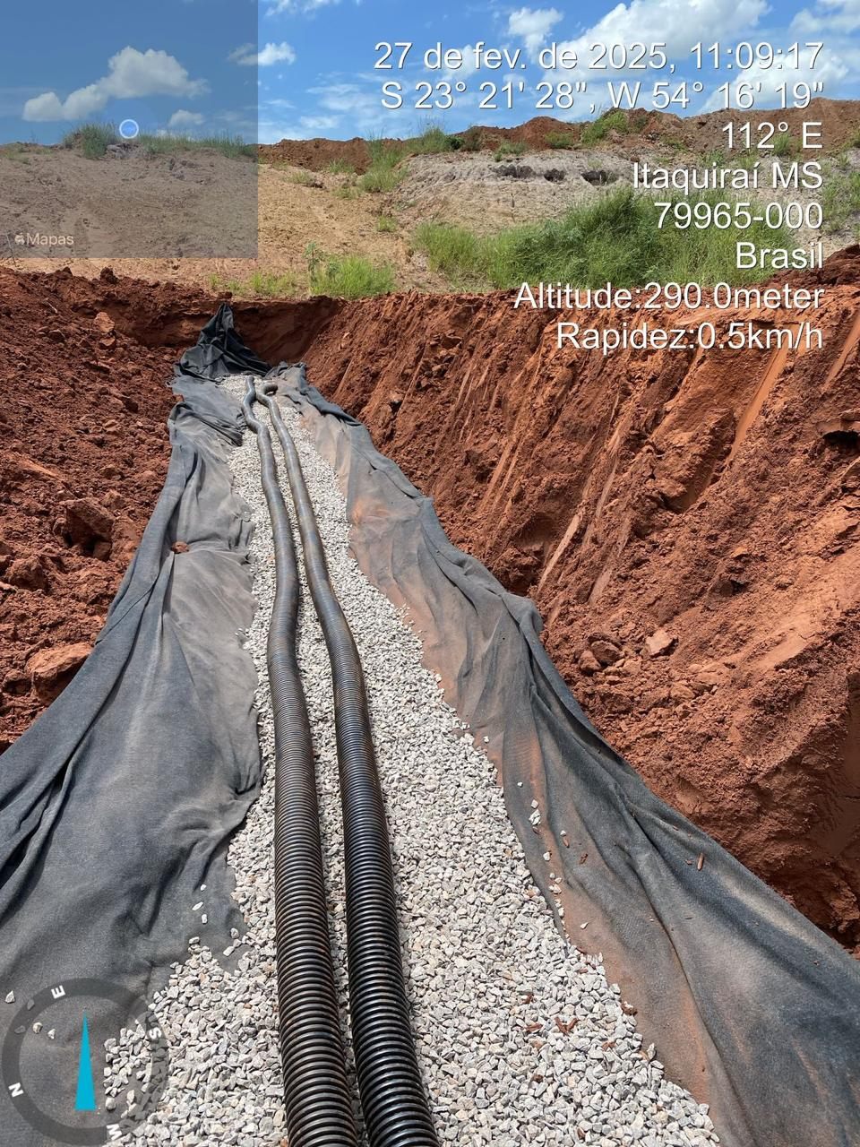 Barragem de terra em execução na Fazenda Laçador, obra do Grupo LG — foto 4
